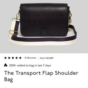 NWT Madewell The Transport Flap Shoulder Bag - true black